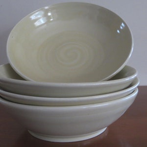 Pottery Pasta Bowls Cream Porcelain Pottery Soup Bowl Stoneware Pasta Bowls Holds 3 Cups 24 Ounces