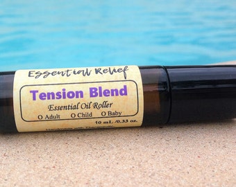 Botella de rodillo de aceite esencial de mezcla de migraña para dolor de cabeza, rollo de aceite esencial de mezcla de tensión, botellas de rodillo de aceite esencial