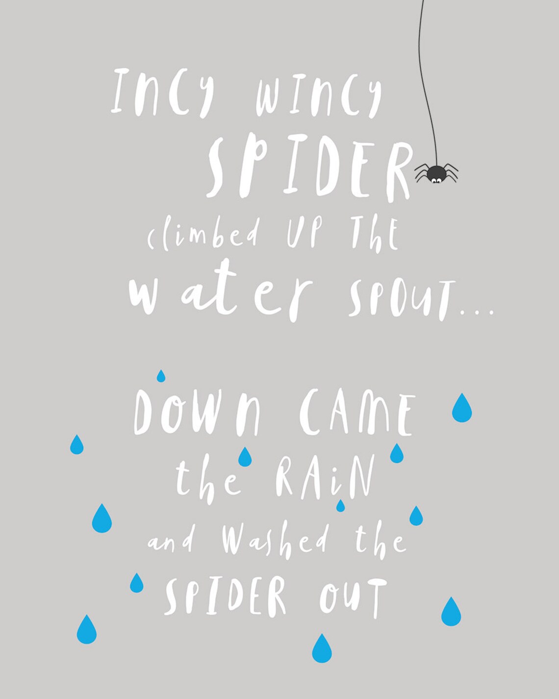 Incy Wincy Spider Art Print/Printable Baby toddler child | Etsy