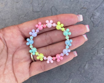 Mickey Mouse Bracelet, Kids Disney Bracelet, Mickey Beaded Bracelet, Disney Arm Candy, Mickey Disney Bracelet, Disney Stacking Bracelet