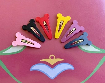 Mickey Mouse Snap Clips, Minnie Mouse Snap Clips, Disney Hair Clips, Magical Hair Clips, Disney Mickey Hair Clips, Mouse Hair Accessories