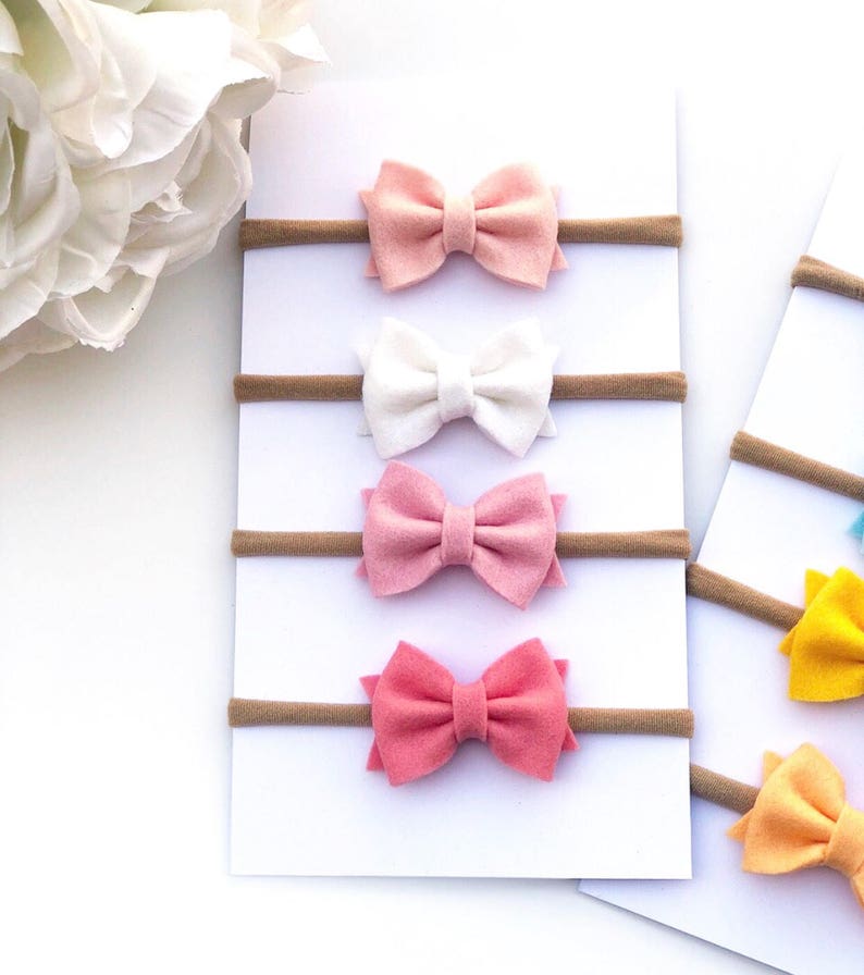 Felt Bows Newborn Headbands Felt Bow Headbands
