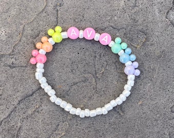 Rainbow Mickey Mouse Bracelets, Pastel Mouse Bracelet, Personalized Disney Bracelet, Kids Mickey Bracelet, Personalized Mickey Bracelet,