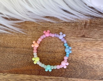 Pastel Rainbow Mickey Bracelet, Mickey Beaded Bracelet, Disney Jewelry, Mickey Mouse Bracelet, Kids Mickey Bracelet, Disney Gift Ideas