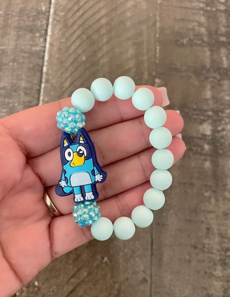 Kids Bluey and Bingo Bracelets, Kids Beaded Bracelet, Kids Jewelry for Girls, Kids Bluey Bracelet, Bingo Bracelet, Beaded Bracelets for Kids image 2