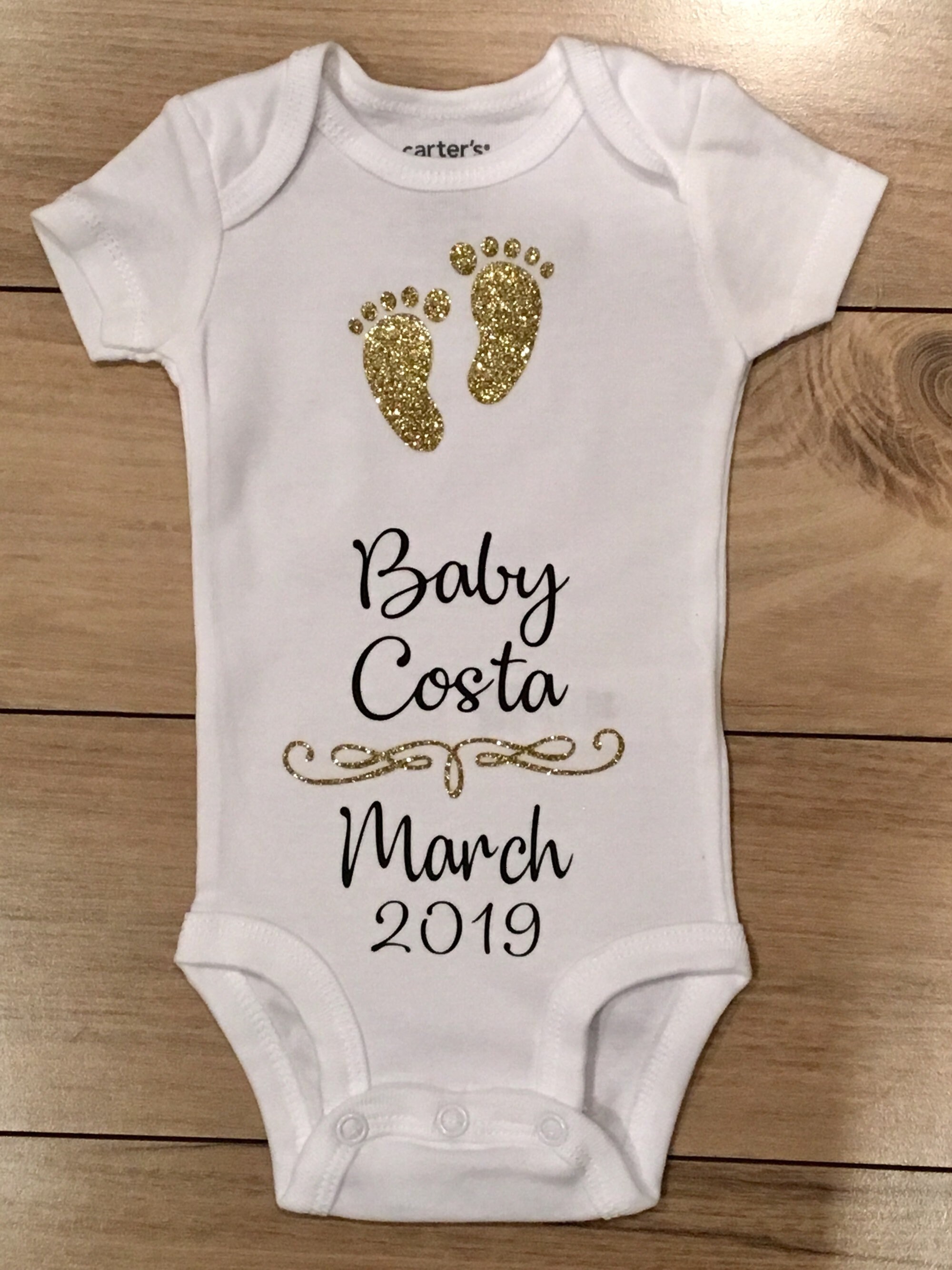 Baby Announcement Onesie Custom Baby Reveal Pregnancy Reveal Etsy