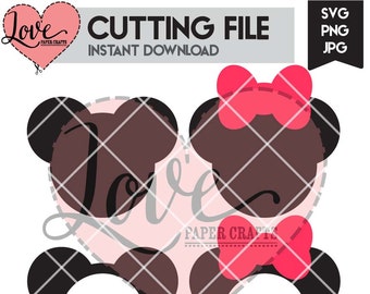 Mouse Heads Cuttable SVG File | Mouse Ears SVG Cutting File | Mouse Ears with Bow SVG Cut | Mouse Ears with Bow Clip Art | Mouse Ears png