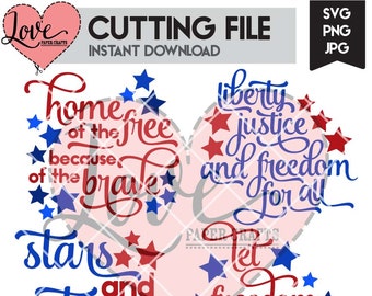 Fourth of July Words Cuttable SVG File Set | 4th of July SVG Cut Files for Vinyl | Fourth of July SVG Cutting File | 4th of July Titles