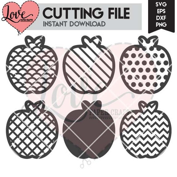 Download Free Patterned Apples Svg Cut File Apple Dxf Cut File Set Etsy SVG Cut Files