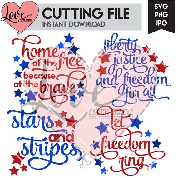 Download Free Fourth Of July Words Cuttable Svg File Set 4th Of July Svg Etsy SVG DXF Cut File