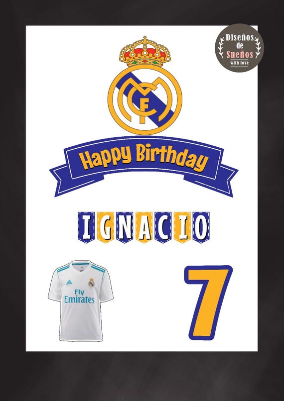 Real Madrid CF Cake Topper Real Madrid Birthday Real Madrid Party Real Madrid CF Cake Topper Real Madrid Birthday Real Madrid Party