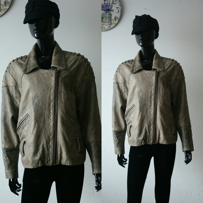 Ochnik Vintage Dusty Olive Green Super Soft Real Leather Women S Aviator Jacket Motorcyclist Style Genuine Er