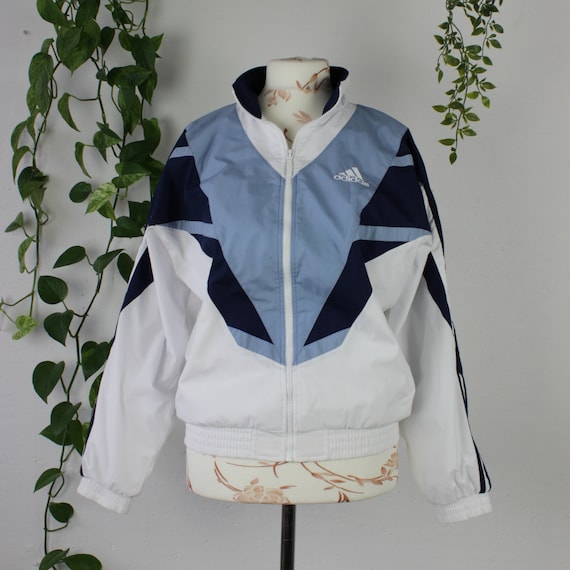 Vintage ADIDAS Track Jacket White Blue 