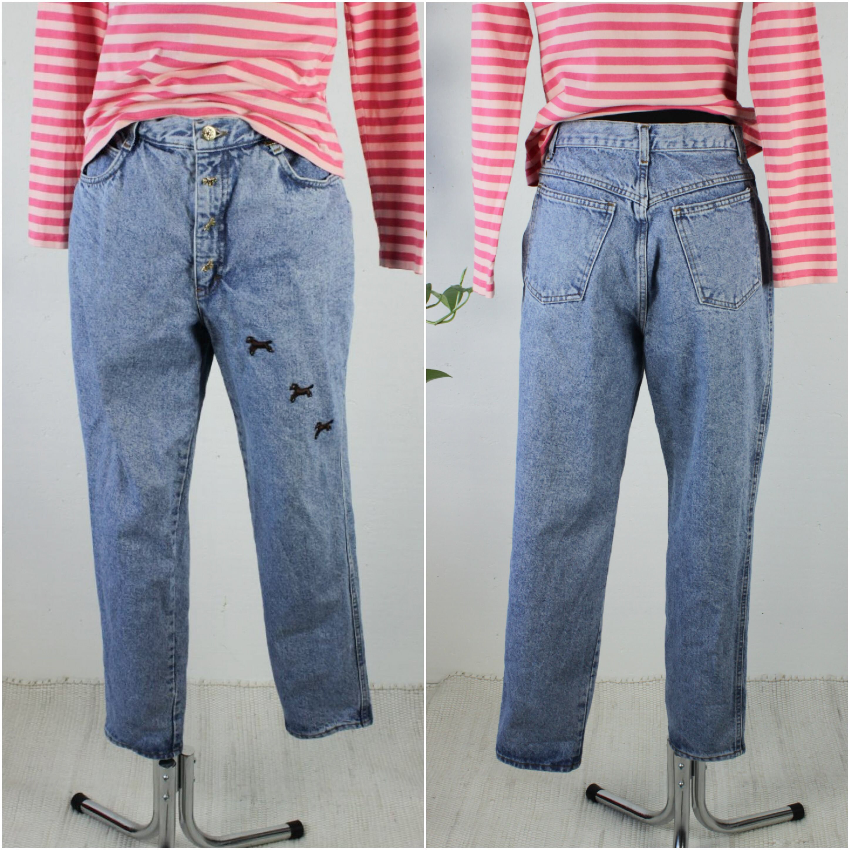 Jeans Small Horses Patches Pants - Etsy 