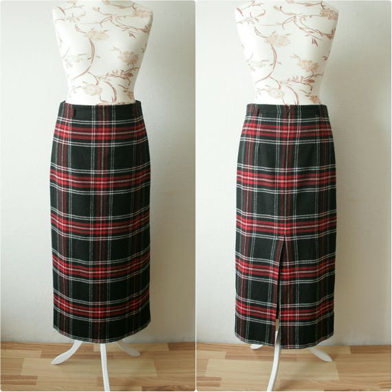 checkered maxi skirt