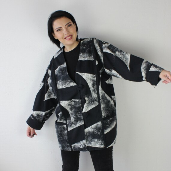 Vintage FinnFashion abstract black and white psych