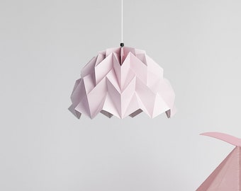 Origami lamp shade, pink lampshade, baby girl room decor, pink pending lights, for little girls, cute baby room, princess bedroom