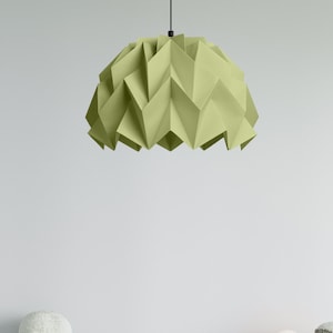 Paralume origami, paralume verde, lampada di anice, lampada da asilo, arredamento a colori unico, per bambini, baby room, lampada di carta, luci in sospeso
