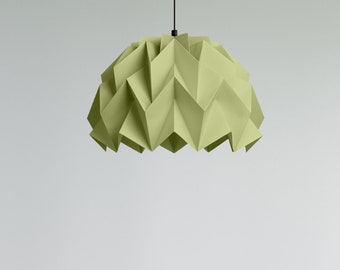 Origami lamp shade, green lampshade, anise lamp, kindergarten lamp, unique color decor, for kids, baby room, paper lamp, pending lights