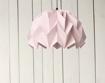 Origami lamp shade, pink lampshade, lamp for girl, baby room decor, hanging paper lamp, pink decoration, large paper lampshade