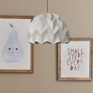Handmade Origami Lampshade: Beige Paper Lamp, Kids Room Decor