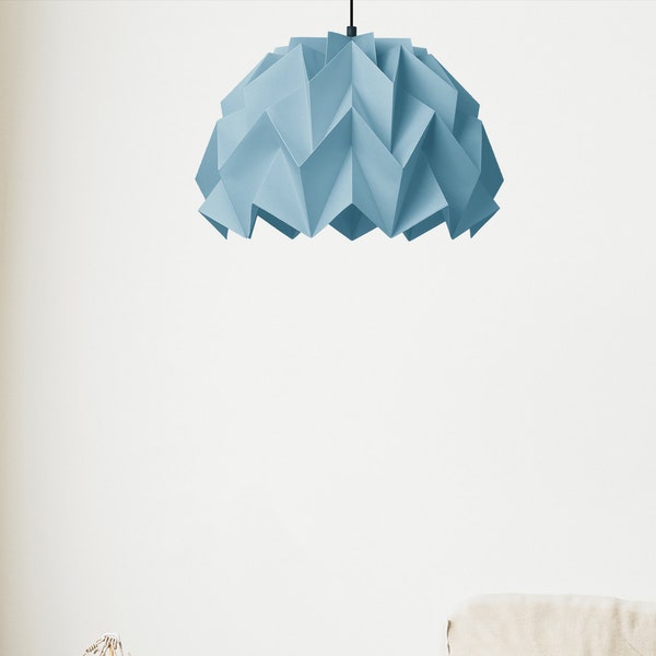 Origami Lampenschirm, blau Lampenschirm, Kinderzimmer Lichter, Lampe für Kinder, Baby junge Zimmer Dekor, Beige und blau Dekoration, blau ausstehendem Licht