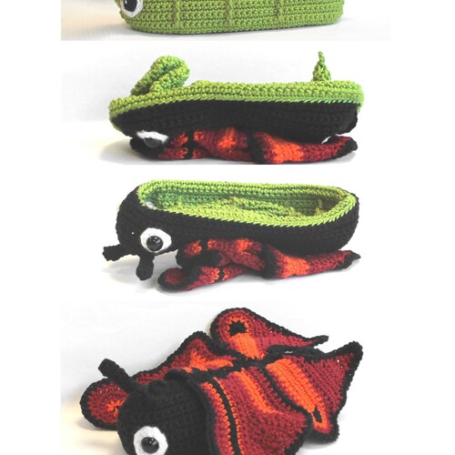 PDF Crochet Pattern Turn Over Toy Caterpillar to Butterfly - Etsy