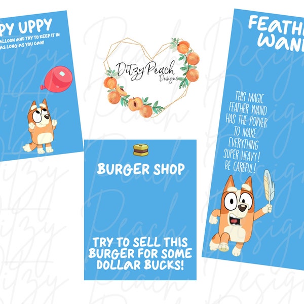 Bluey Feather Wand Label Etsy