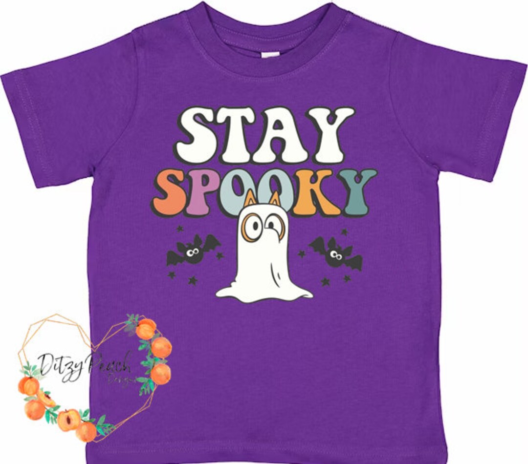 Stay Spooky Bingo Heeler Ghost Halloween Toddler Youth Tshirt Etsy
