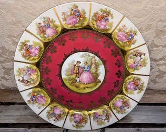 RARE Vintage Bavaria Fragonard Love Story Porcelain Ceramic Plates JKW Victorian