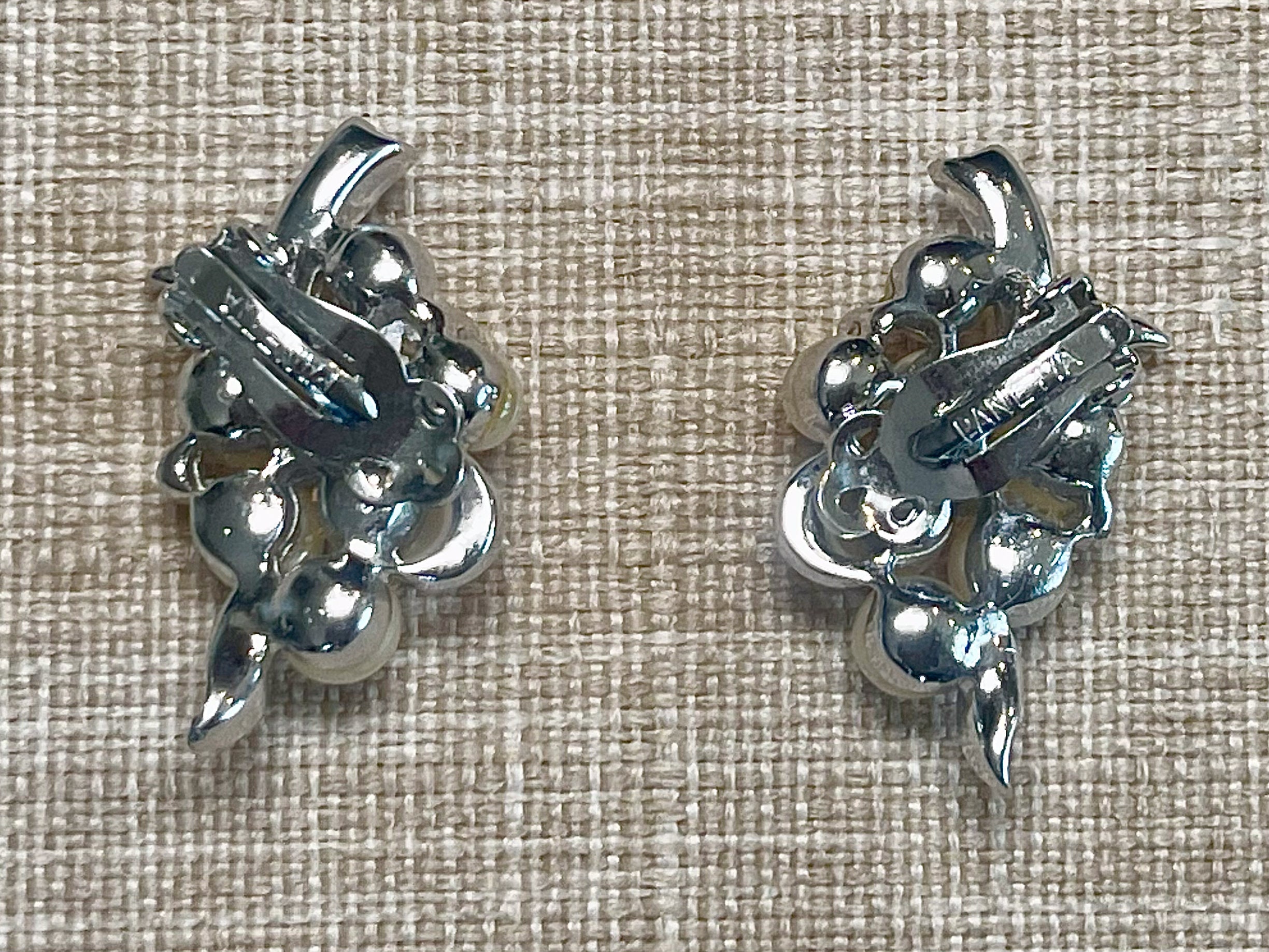 Vintage Earrings Panetta Faux Emerald Clip-On