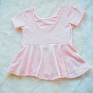 Peplum Top, Pink Peplum, Pink shirt, blush toddler shirt, blush shirt, Scoop Back shirt, Toddler Peplum, Infant Peplum, Child Peplum, Blush image 8