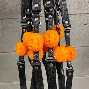 Halloween Pumpkin Ball Gag  BDSM Kit  Silicone  PU Leather image 1