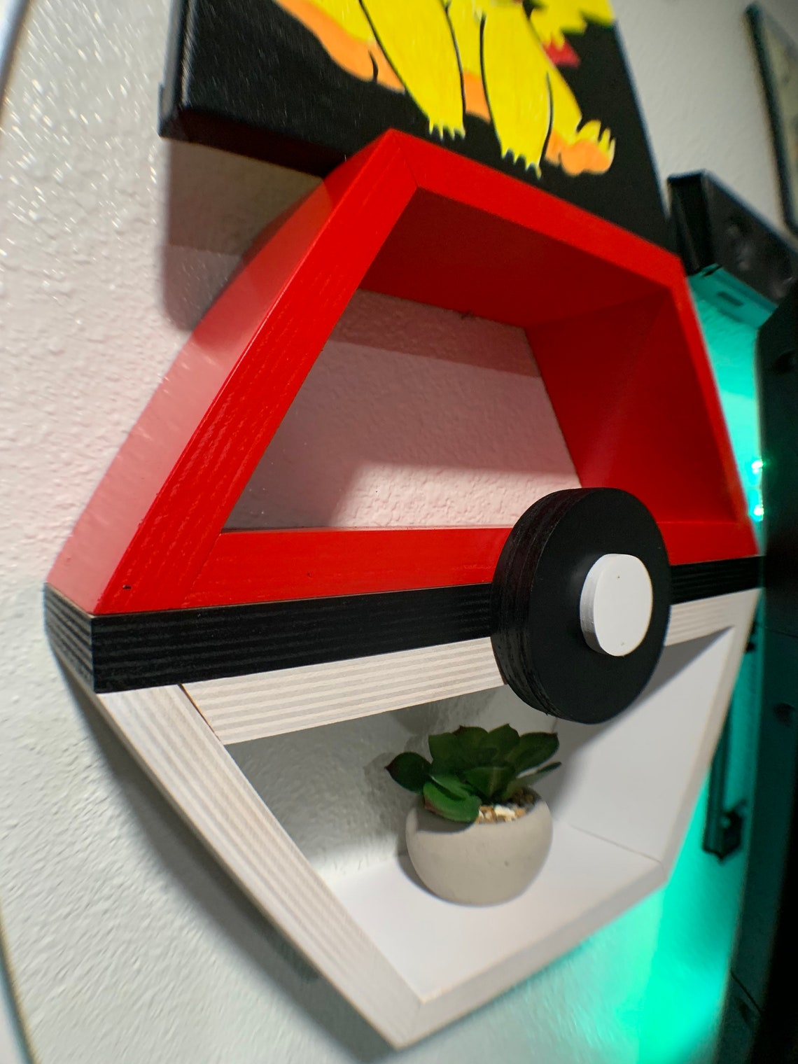 Pokémon octagon wall shelf Pokémon ball kids game hanging geek Etsy