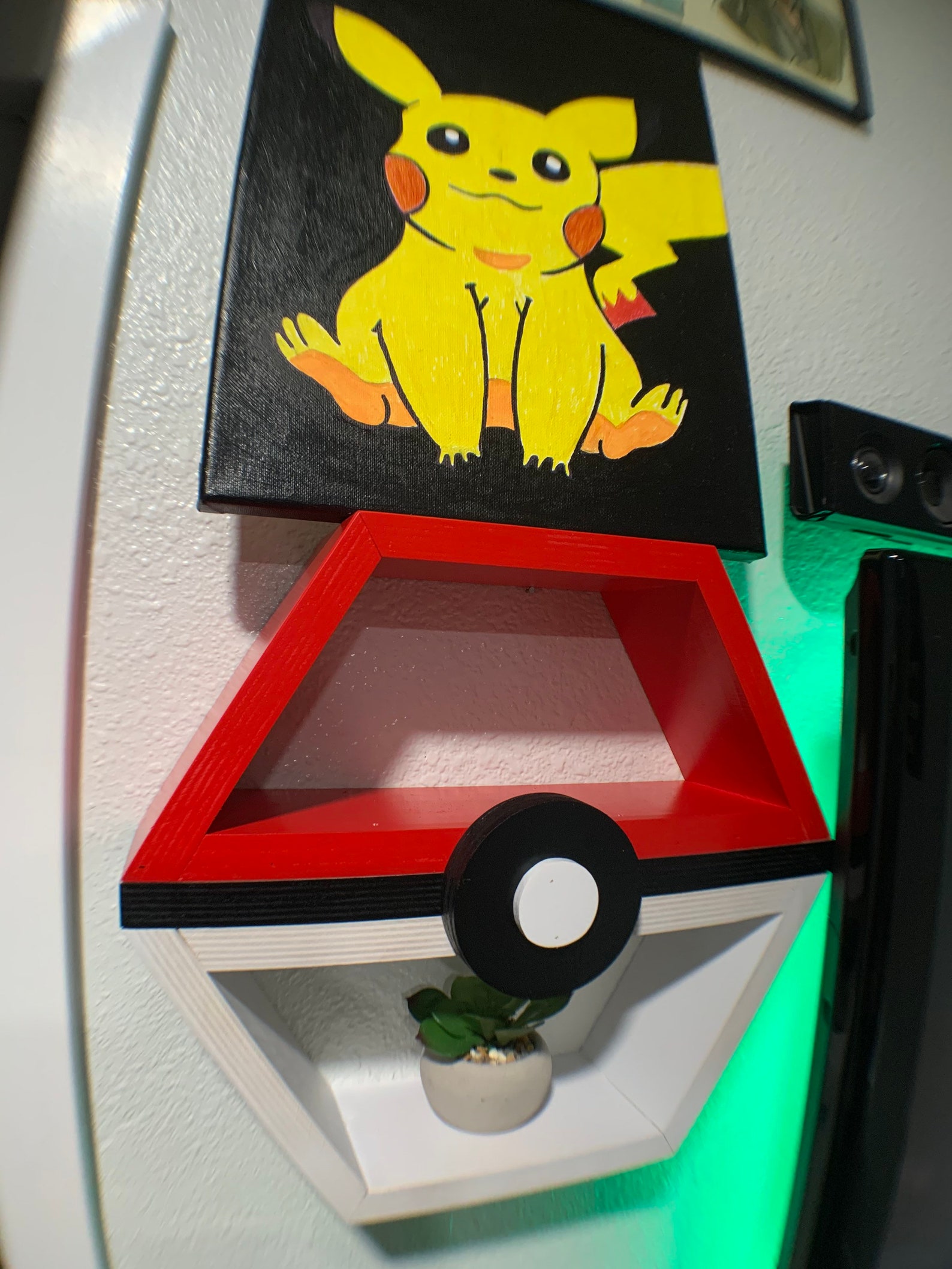Pokémon octagon wall shelf Pokémon ball kids game hanging geek Etsy