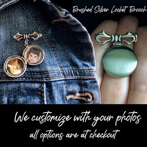 Customized photo locket Brooch  Groom's memorial brooch  Gifts for Mom   Photo locket Pin