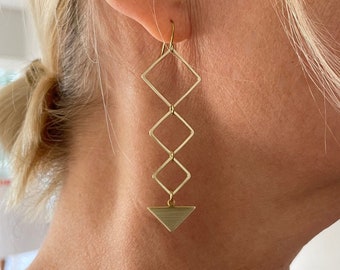 Long Geometric Modern Earrings