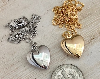 Personalized Photo Locket Necklace: Tiny Silver Heart, Custom Initial Tag