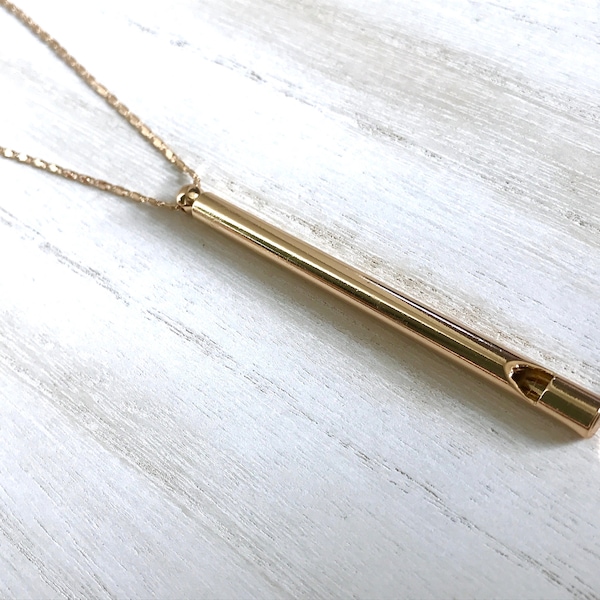 Gold Whistle Necklace, Whistle Necklace, Whistle, Simple Gold Whistle Necklace, Dog Whistle, Rape Whistle, Shiny Gold Whistle Pendant, Gifts