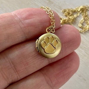 Brass Pet Photo Locket Necklace: Personalized Initial, Pet Memorial Jewelry