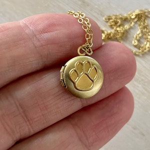 Small Gold Pet Photo Locket with two photos,  Pet Memorial Locket and initial Necklace,  Pet Remembrance