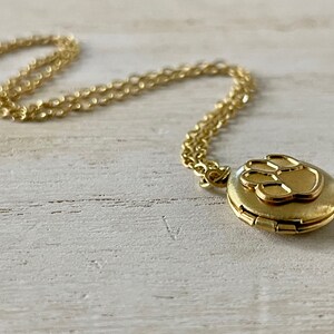 Small Gold Pet Photo Locket With Two Photos, Pet Memorial Locket and ...