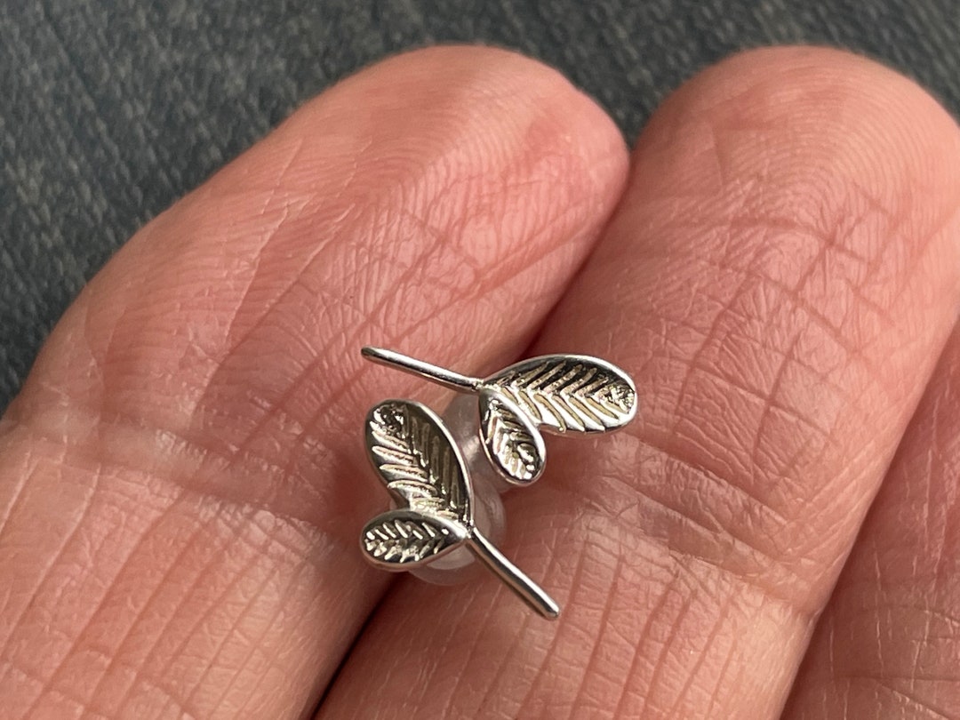 Minimalist Tiny Silver Leaf Stud Earrings 925 Sterling Silver Little Girl Earrings Petite