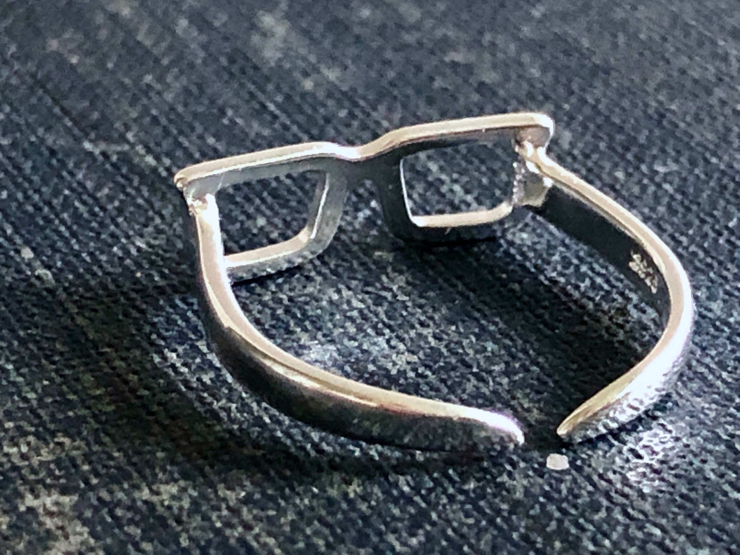 Silver Eyeglasses Ring Adjustable glasses ring Reading Etsy