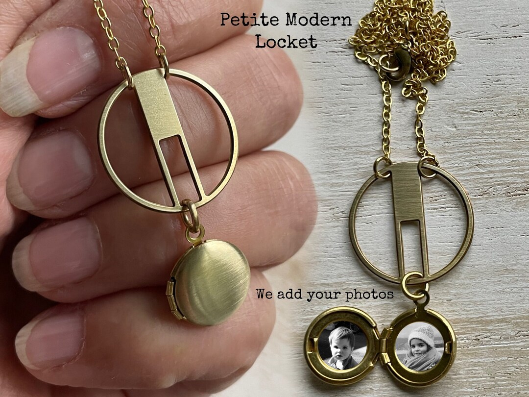 Petite Modern Locket for Minimalist Women , Mother's Day Locket