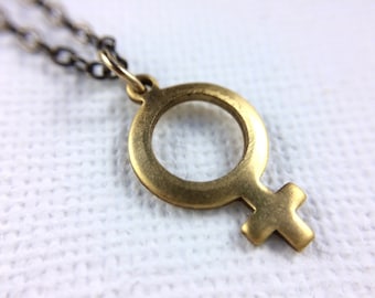 Feminist, Feminist Necklace, Powerful Women, Womens Rights, Venus Symbol, Girl Power, Women Power, Gender Sign, Feminist Jewelry