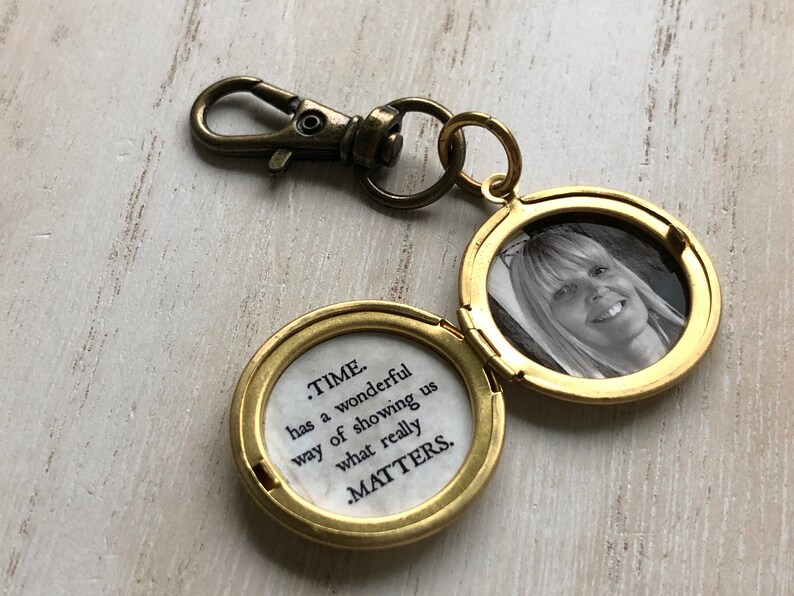 Men's Locket Keychain Masculine Photo Keychain One Day Etsy