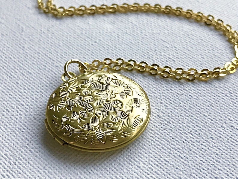 Gold Locket Picture Locket Personalized Gold Locket Gold Etsy UK