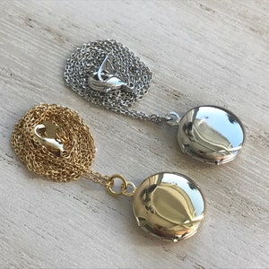 Tiny Silver or yellow gold or rose gold Locket with photos