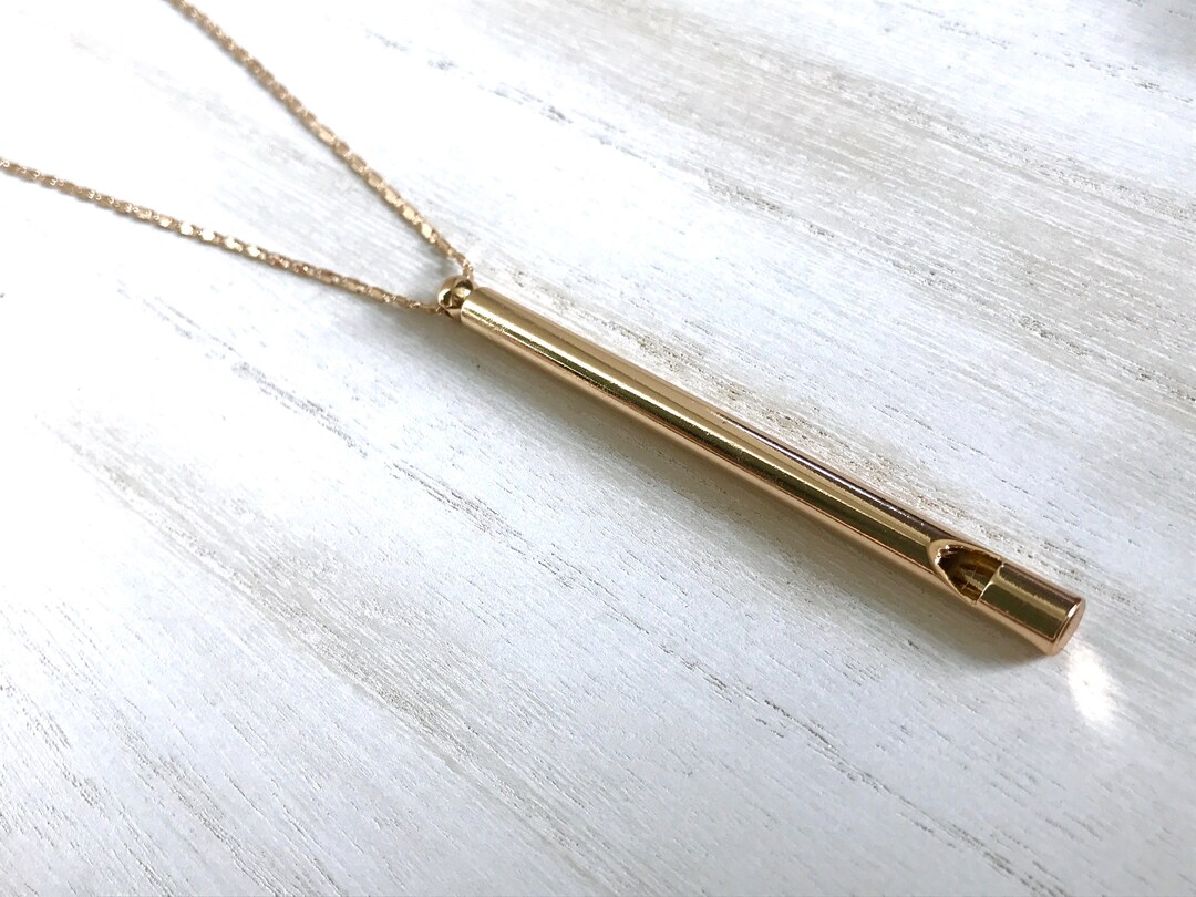 Gold Whistle Necklace, Whistle Necklace, Whistle, Simple Gold Whistle Necklace, Dog Whistle